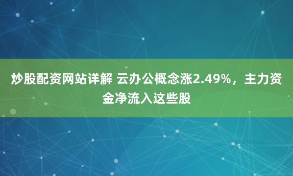 炒股配资网站详解 云办公概念涨2.49%，主力资金净流入这些股